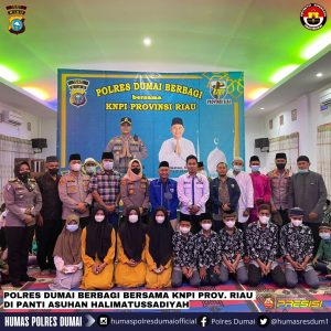 Polres Dumai Berikan Santunan Panti Asuhan Halimatussadiyah dan Anak Yatim Piatu Se-Kecamatan Dumai Timur