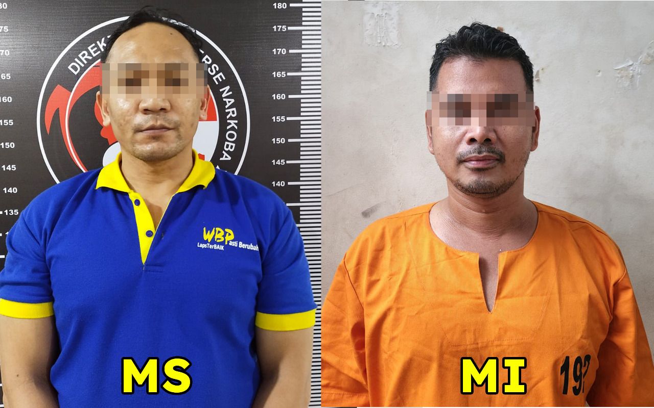 Foto pelaku pengedar narkoba tangkapan Polda Riau