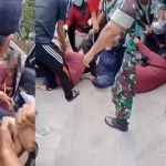 Foto istri sah melabrak diduga pelakor sampai berguling di aspal