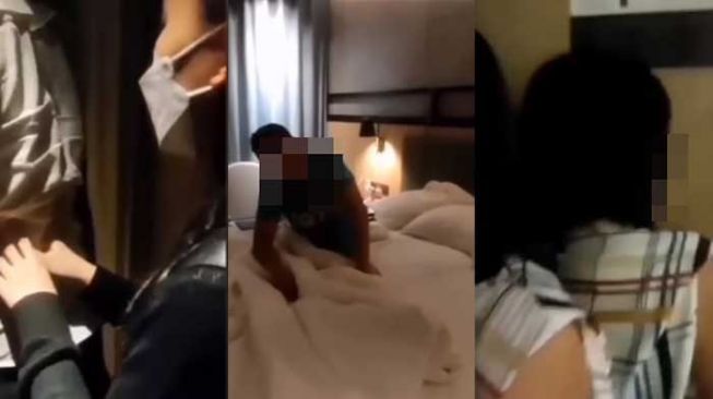 Foto ilustrasi seorang pria dan wanita di kamar hotel