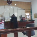 Foto persidangan terdakwa seorang wartawan Dumai Salamuddin Purba