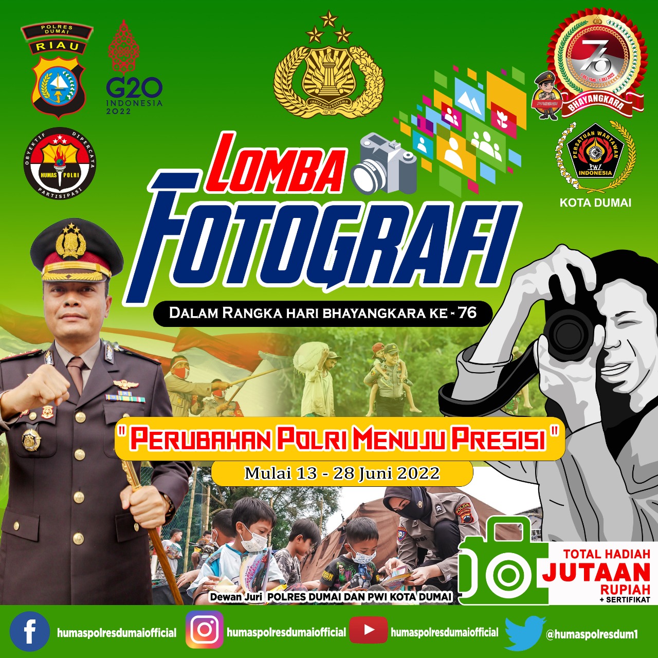 Foto pengumuman lomba foto Sempena Hari Bhayangkara ke-76