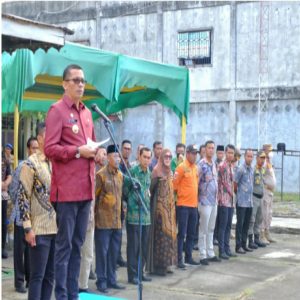 Bupati Meranti Pimpin Apel Gelar Pasukan Banpol PP dan Pemadam Kebakaran (Damkar) di Markas Satpol PP Selatpanjang