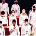 Foto Ketua Umum Partai Gerindra Prabowo Subianto (kedua kiri depan) beserta jajaran pengurus pusat Partai Gerindra membuka Rapimnas Partai Gerindra. (Dok: serambinews)