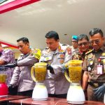 Foto pemusnahan barang bukti narkotika di halaman Polresta Barelang.