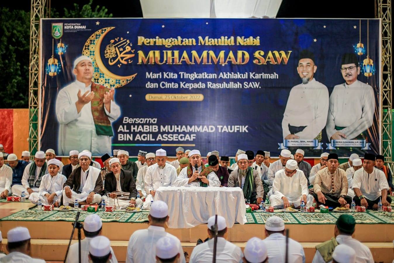 Foto acara peringatan Maulid Nabi Muhammad SAW tahun 2022 yang di Hadiri Walikota Dumai.