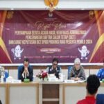 Foto : KPU Riau menggelar konferensi pers terkait penetapan DCT untuk DPRD Riau dan DPD Dapil Riau. (dok: halloriau)