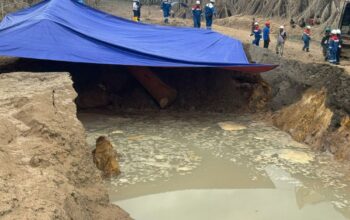 Foto : Lokasi ledakan pipa gas bawah tanah milik PT Transportasi Gas Indonesia (TGI) di Kabupaten Indragiri Hulu, Riau.