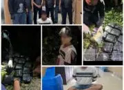 Foto : Tim gabungan Direktorat Jenderal Bea dan Cukai dan Bareskrim Polri mengamankan tersangka dan barang bukti 14 bungkus sabu seberat 14,7 Kg.