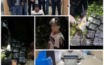 Foto : Tim gabungan Direktorat Jenderal Bea dan Cukai dan Bareskrim Polri mengamankan tersangka dan barang bukti 14 bungkus sabu seberat 14,7 Kg.